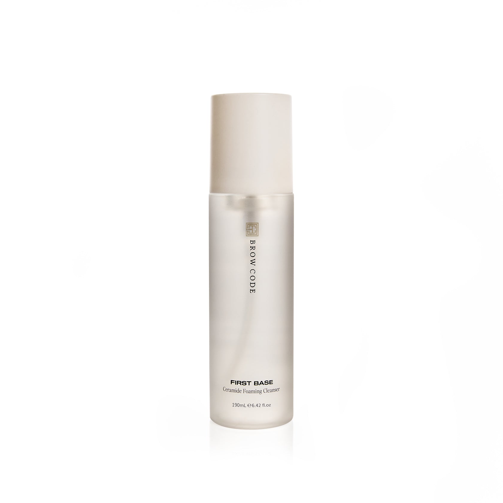Brow Code First Base Ceramide Foaming Cleanser on a white background
